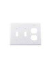 Eaton Cooper Wiring Devices PJ28W 3-Gang White Polycarbonate Medium Combination Wallplate (White)