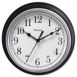 Simplicity Wall Clock, Black,  8.5-In. Round