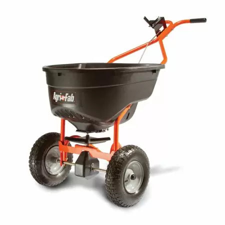 Agri-Fab 130lb Push Type Broadcast Smart Spreader - Black/ Orange (130 lb)