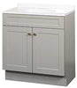 Zenna Home Shaker 2 Door Vanity Combo (Cool Gray | 30 in W, 18 in D, 35 in H | SBC30GY)