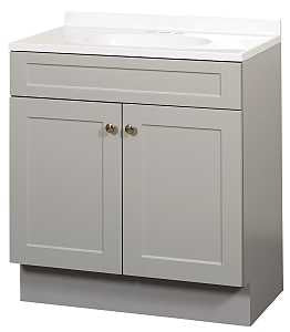 Zenna Home Shaker 2 Door Vanity Combo (Cool Gray | 30 in W, 18 in D, 35 in H | SBC30GY)