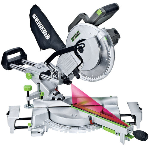 Genesis 15 Amp Sliding Compound Miter Saw With Laser (10″)