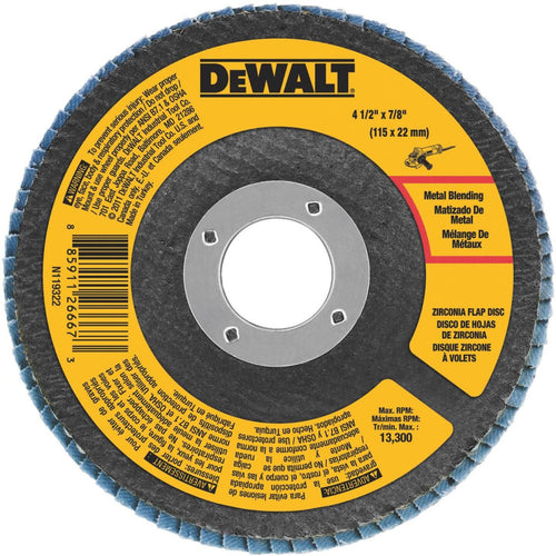 DeWalt 4 In. x 5/8 In. 60-Grit Type 29 Zirconia Angle Grinder Flap Disc