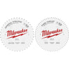 Milwaukee 10 In. 40-Tooth General Purpose & 60-Tooth Fine Finish Wood Circular Saw Blade (2-Pack)