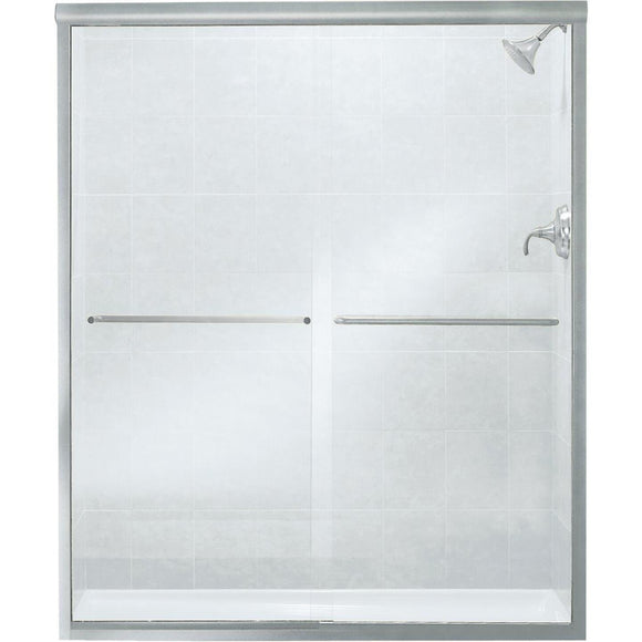 Sterling Finesse 59-5/8 In. W. X 70-5/16 In. H. Chrome Frameless Clear Sliding Shower Door