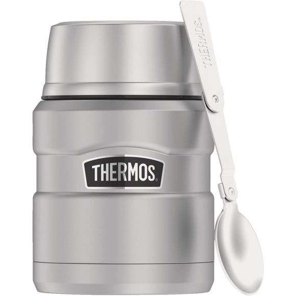 Thermos Stainless King 16 Oz. Silver Stainless Steel Food Jar With Spoon