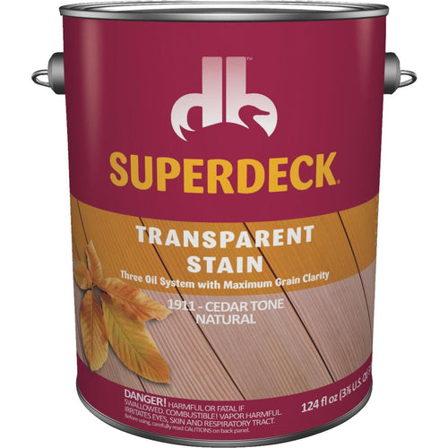 Duckback SUPERDECK Transparent Exterior Stain, Cedar Tone Natural, 1 Gal.