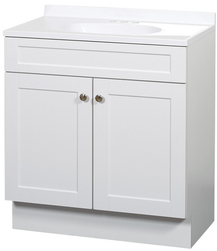 Zenna Home Shaker 2 Door Vanity Combo (Cool Gray | 30 in W, 18 in D, 35 in H | SBC30GY)