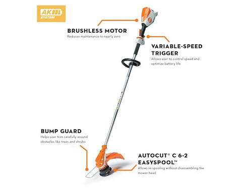 Stihl FSA 60R Cordless Trimmer (w/ AK 20 battery & AL 101 charger)