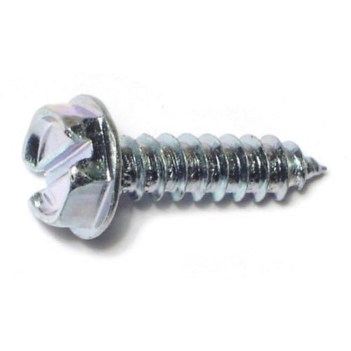 Monster Fastener Zinc Plated Steel Slotted Hex Washer Head Sheet Metal Screws