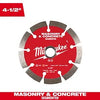 Milwaukee 4-1/2 Segmented Masonry & Concrete Diamond Blade