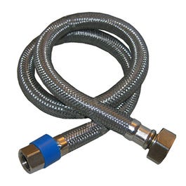 Faucet Connector, Stainless-Steel, 3/8-In. Compression x 1/2-In. Female Iron Pipe x 24-In.