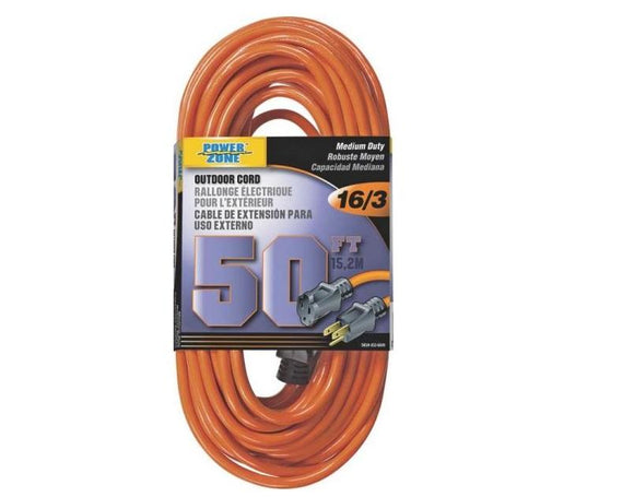 Power Zone Outdoor Extension Cord, 50' (Orange)