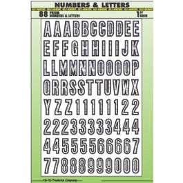 Address Number & Letter Set, Prism Silver Vinyl, Adhesive, 1-In.