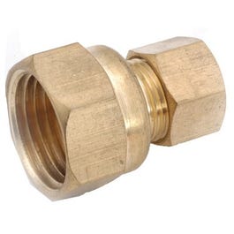 Pipe Fitting, Connector, Lead-Free Brass, 1/4 Compression x 1/8-In. FPT