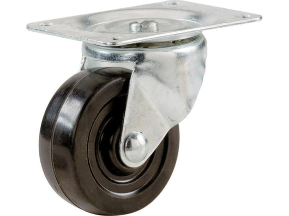 Shepherd Hardware 3-Inch Swivel Plate Soft Rubber Caster, 175-lb Load Capacity