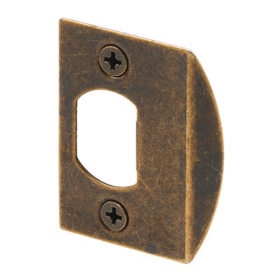 Prime Line 2-Pack Antique Brass Finish Standard Deadlatch Door Strike Plate 2-1/4 In L, 1-7/16 In W (2-1/4