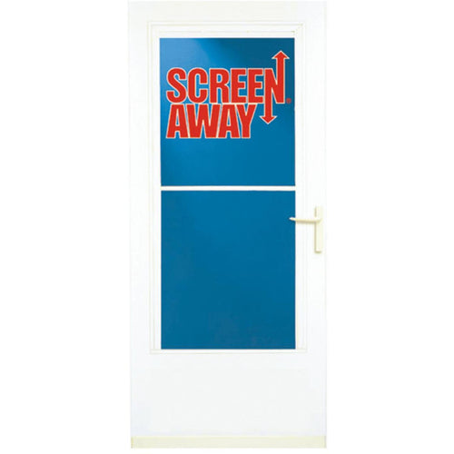 Larson Screenaway Life-Core 36 In. W x 80 In. H x 1 In. Thick White Mid View DuraTech Storm Door