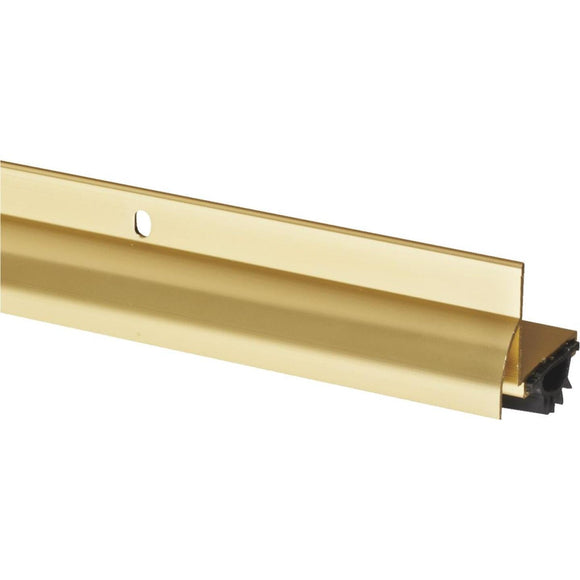 M-D 1.75 In. W. x 1.25 In. H. x 36 In. L. Brass Vinyl L-Shaped Door Bottom with Drip Cap