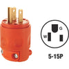 Leviton 15A 125V 3-Wire 2-Pole Residential Grade Cord Plug, Orange
