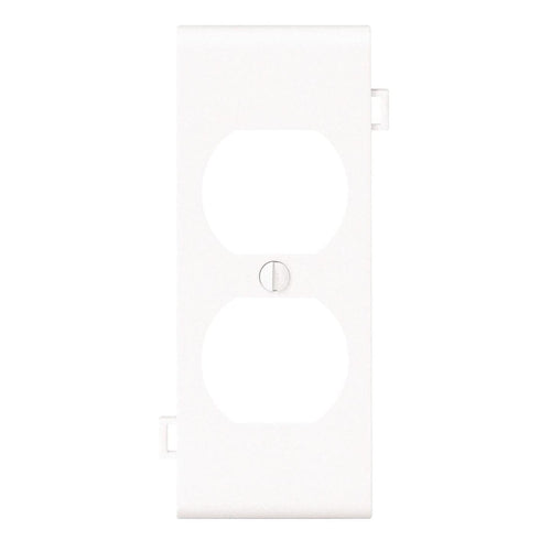 Leviton Duplex Center Sectional 1-Gang Plastic Outlet Wall Plate, White