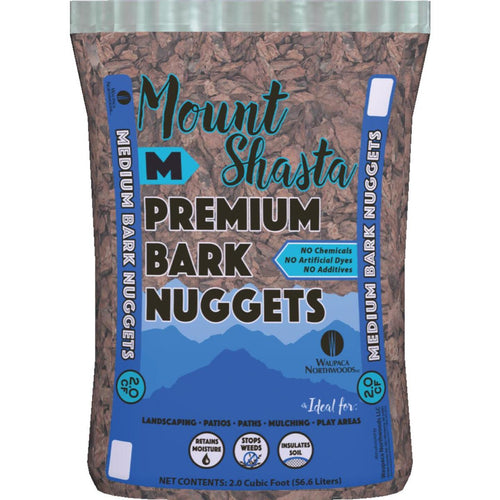 Mount Shasta 2 Cu. Ft. Medium Natural Premium Decorative Bark Mulch Nuggets