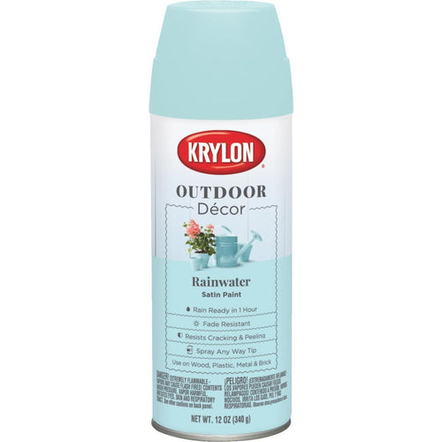 Krylon Outdoor Decor 12 Oz Satin Alkyd Spray Paint, Rainwater