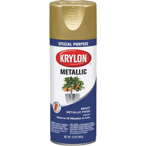 Krylon Metallic 12 Oz. Gloss Spray Paint, Bright Gold